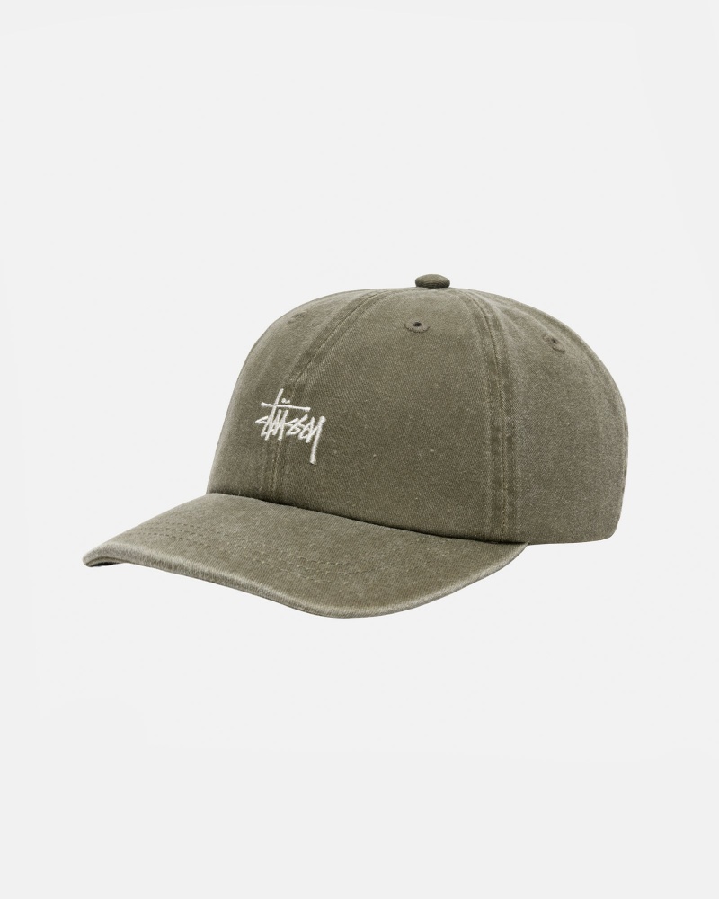 Olive Stüssy Low Pro Basic Washed Strapback | JHLS-95461