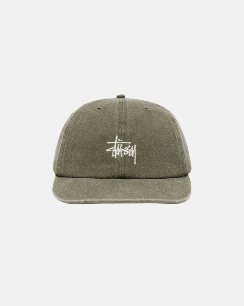 Olive Stüssy Low Pro Basic Washed Strapback | JHLS-95461