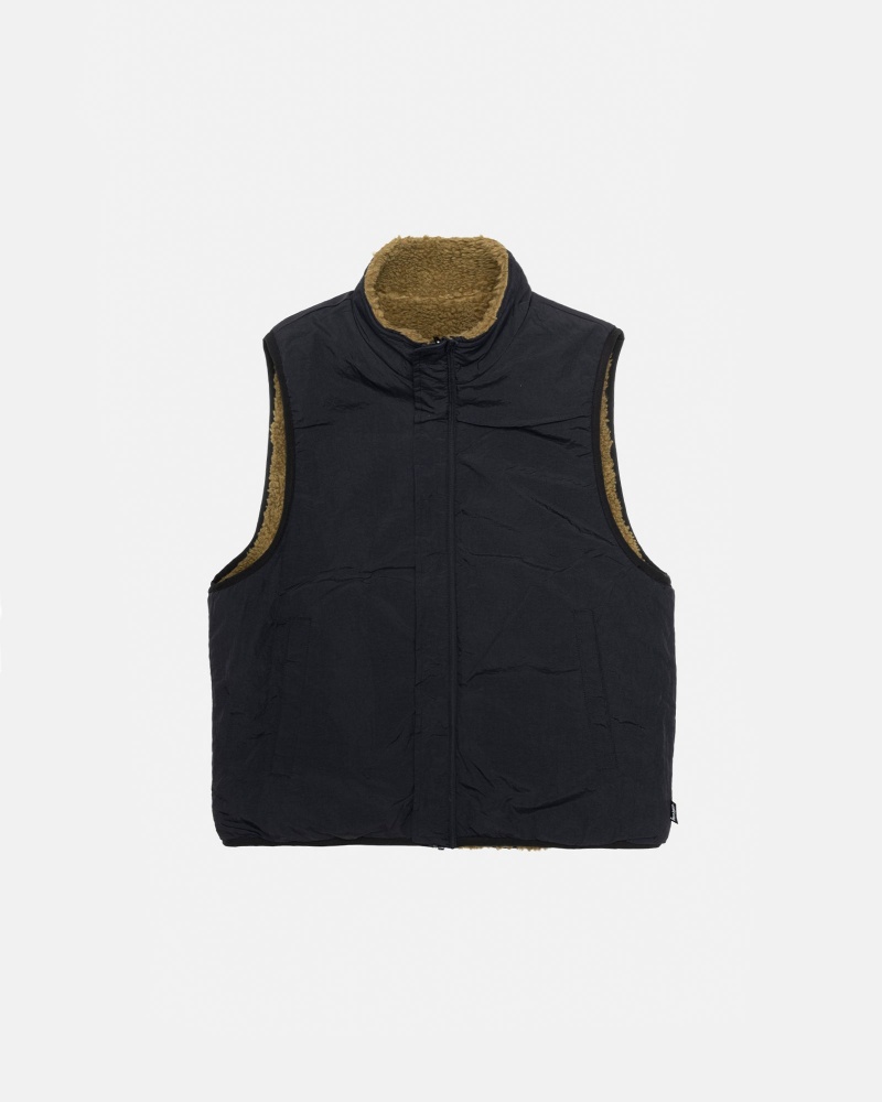 Olive Stüssy Sherpa Reversible Vest | HGLX-80439