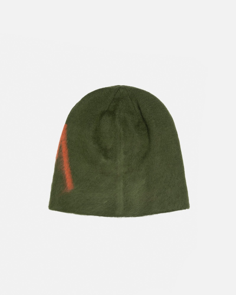 Olive Stüssy Skullcap Brushed Out Stock | IJLT-08194