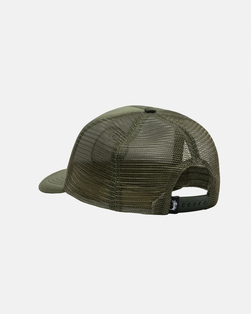 Olive Stüssy Trucker 8 Ball Snapback | MYFB1-6735