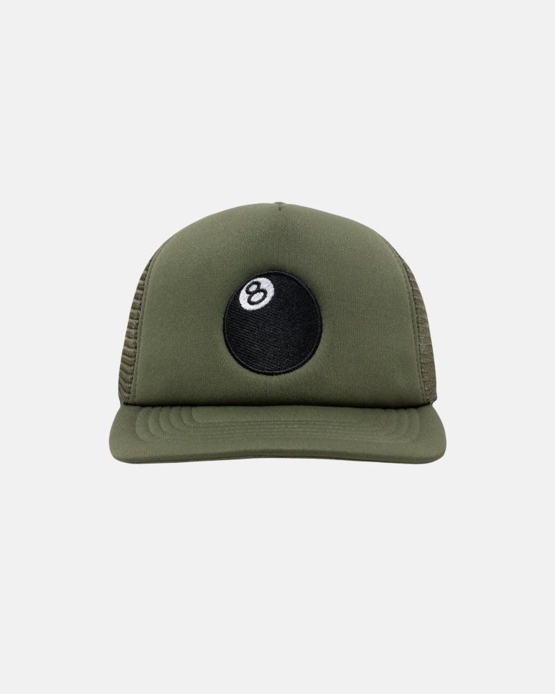 Olive Stüssy Trucker 8 Ball Snapback | MYFB1-6735