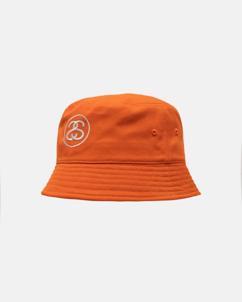 Orange Stüssy Deep Bucket Hat SS Link | JUCY8-4325