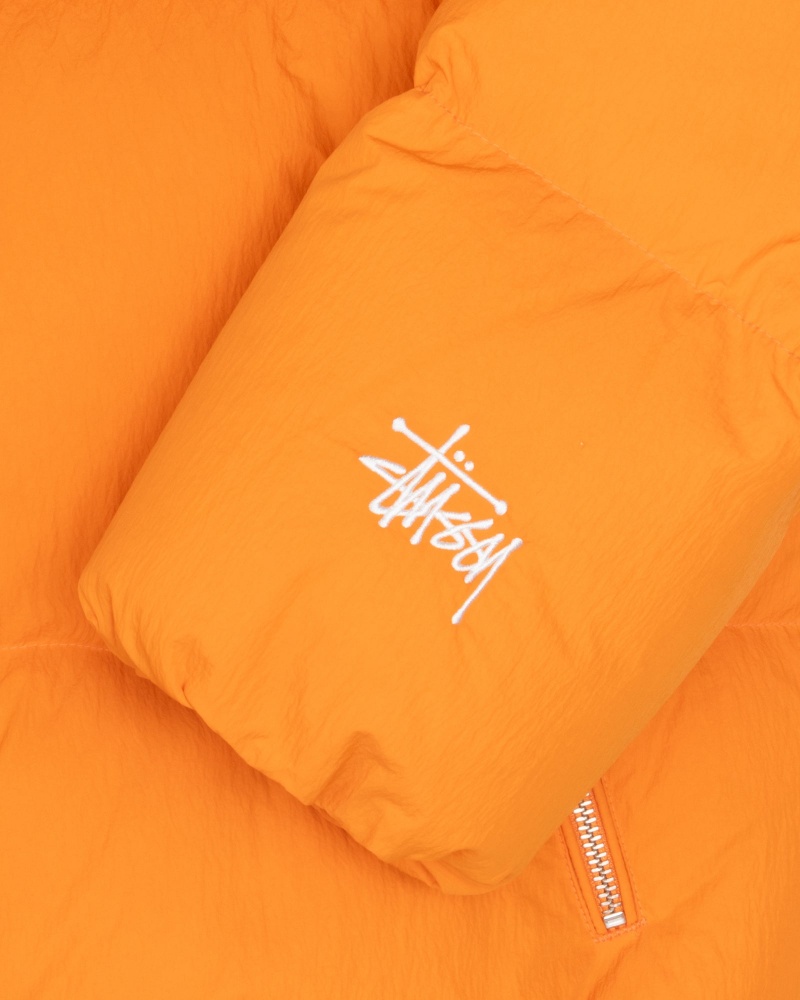 Orange Stüssy Down Puffer Nylon | PMYT8-9527