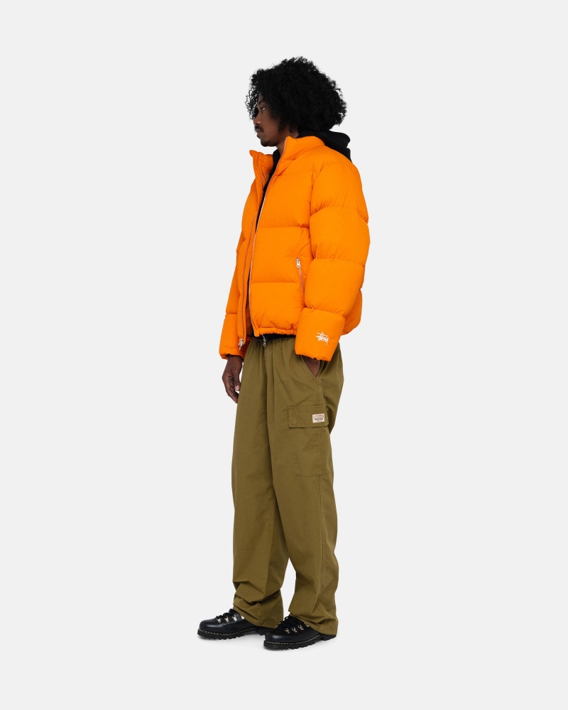 Orange Stüssy Down Puffer Nylon | PMYT8-9527