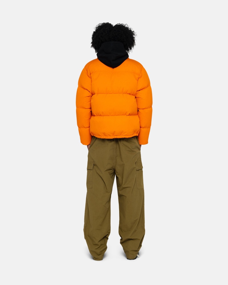 Orange Stüssy Down Puffer Nylon | PMYT8-9527