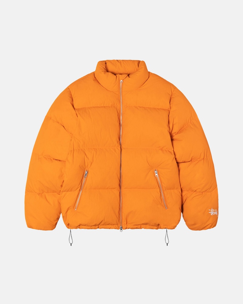 Orange Stüssy Down Puffer Nylon | PMYT8-9527