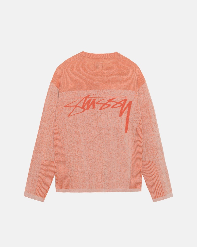 Orange Stüssy Engineered Panel Sweater | GJHI7-2693