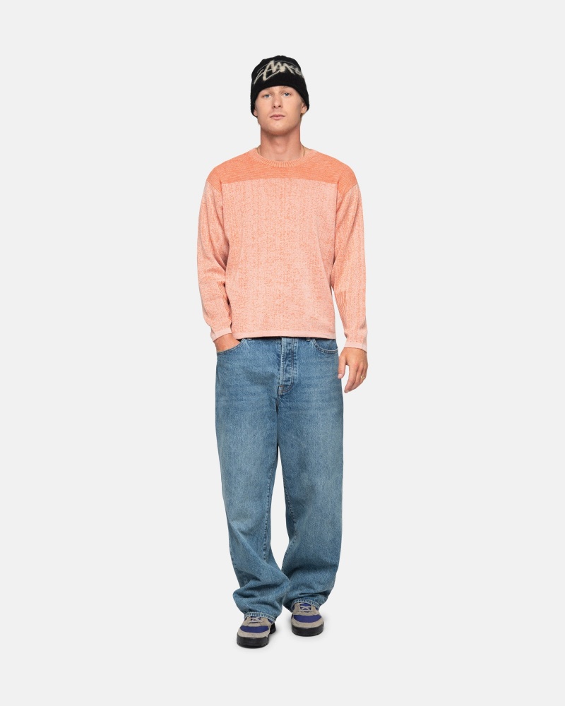 Orange Stüssy Engineered Panel Sweater | GJHI7-2693