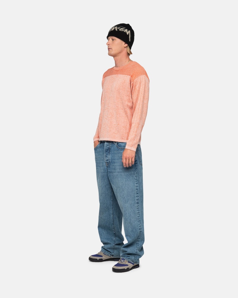 Orange Stüssy Engineered Panel Sweater | GJHI7-2693