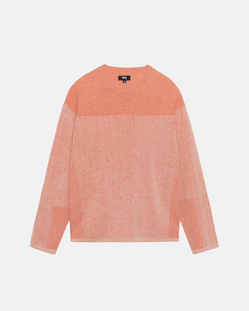 Orange Stüssy Engineered Panel Sweater | GJHI7-2693