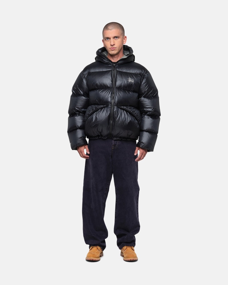 Phantom Black Stüssy Down Parka Micro Ripstop | XTAV-92504