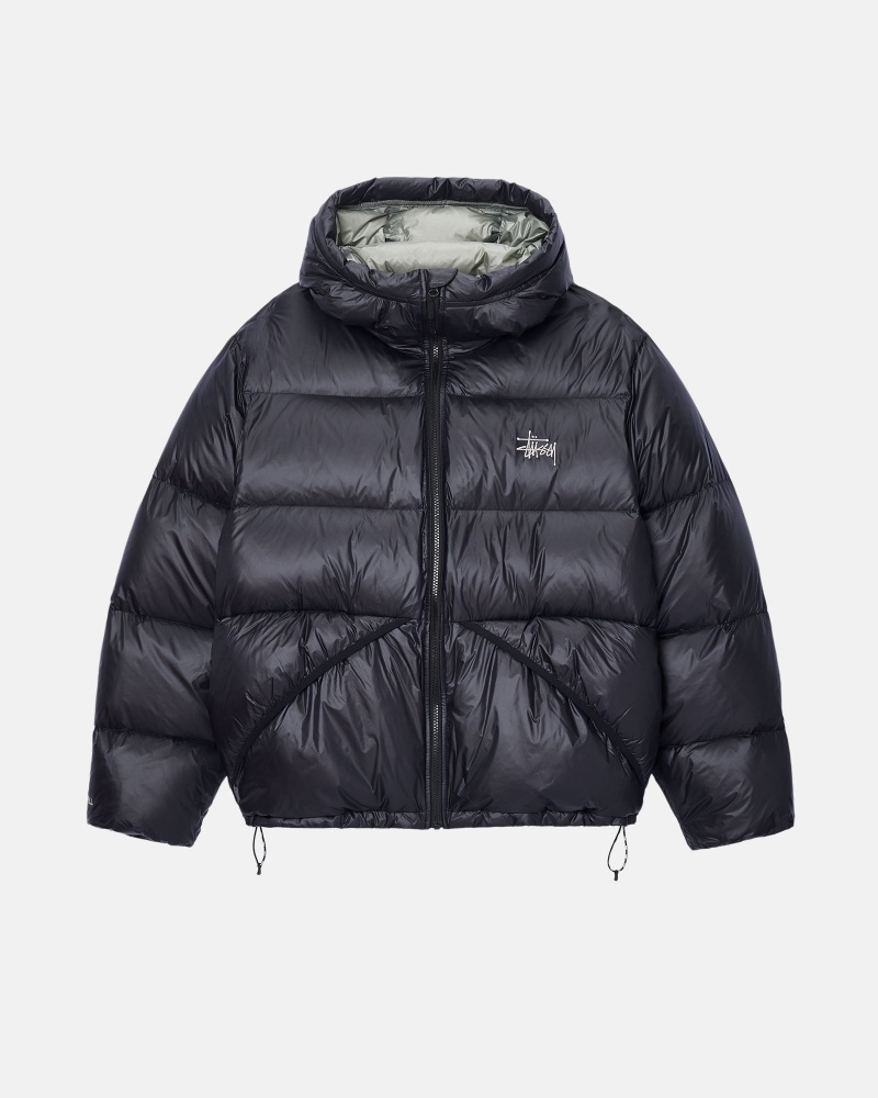 Phantom Black Stüssy Down Parka Micro Ripstop | XTAV-92504