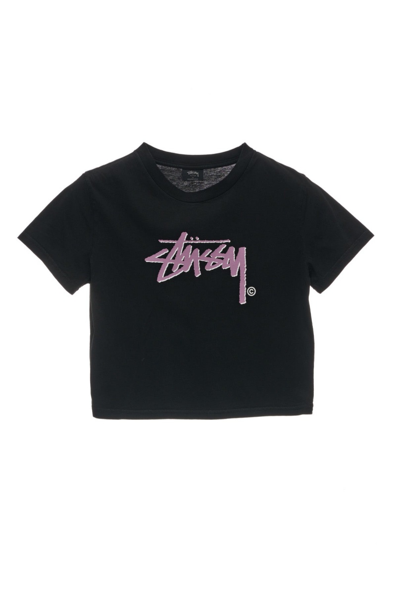 Pigment Black Stüssy Shadow Stock Slim Tee | QJZVTE-178