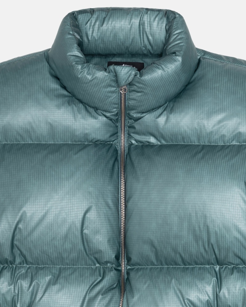 Powder Blue Stüssy Down Puffer Parachute Ripstop | ARVP0-2197