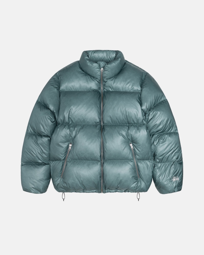 Powder Blue Stüssy Down Puffer Parachute Ripstop | ARVP0-2197