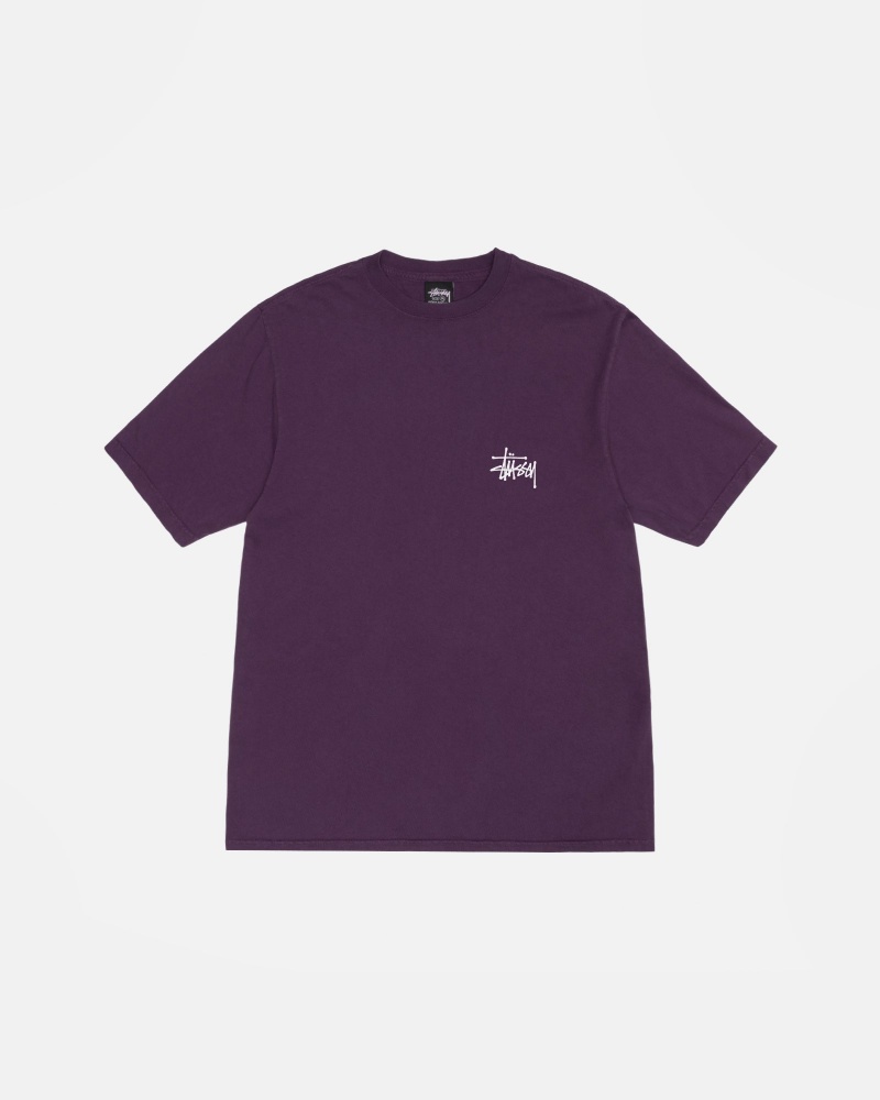 Purple Stüssy Basic Stussy Tee Pigment Dyed | NJWP-84562