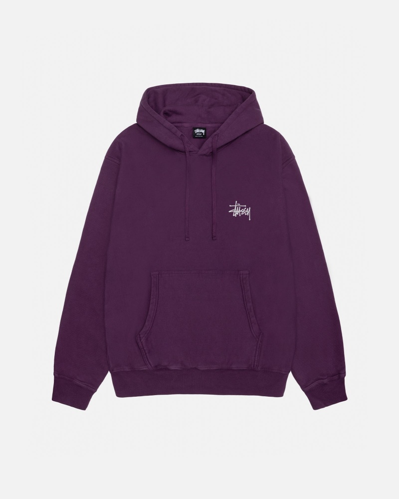 Purple Stüssy Built Tough Hoodie Pigment Dyed | HVTW-61302