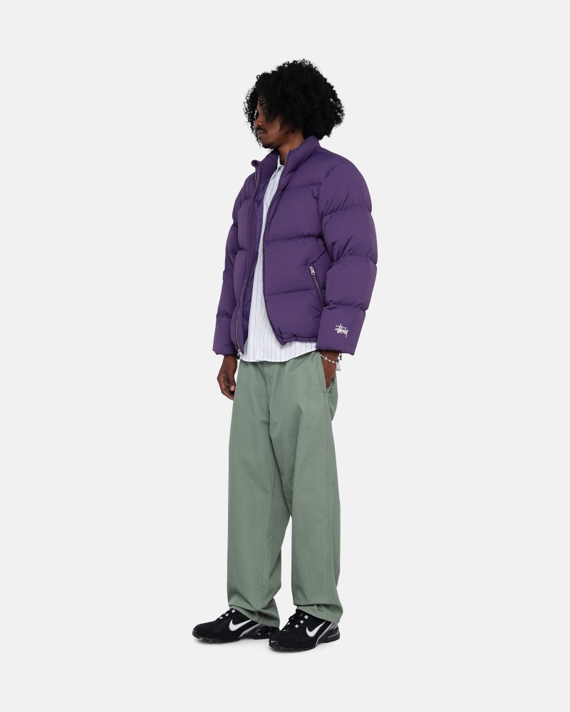 Purple Stüssy Down Puffer Nylon | CPBA2-0837