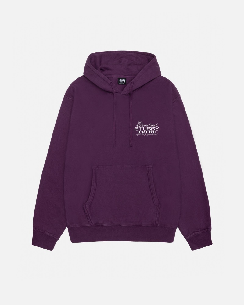 Purple Stüssy IST Hoodie Pigment Dyed | CJOW7-4916