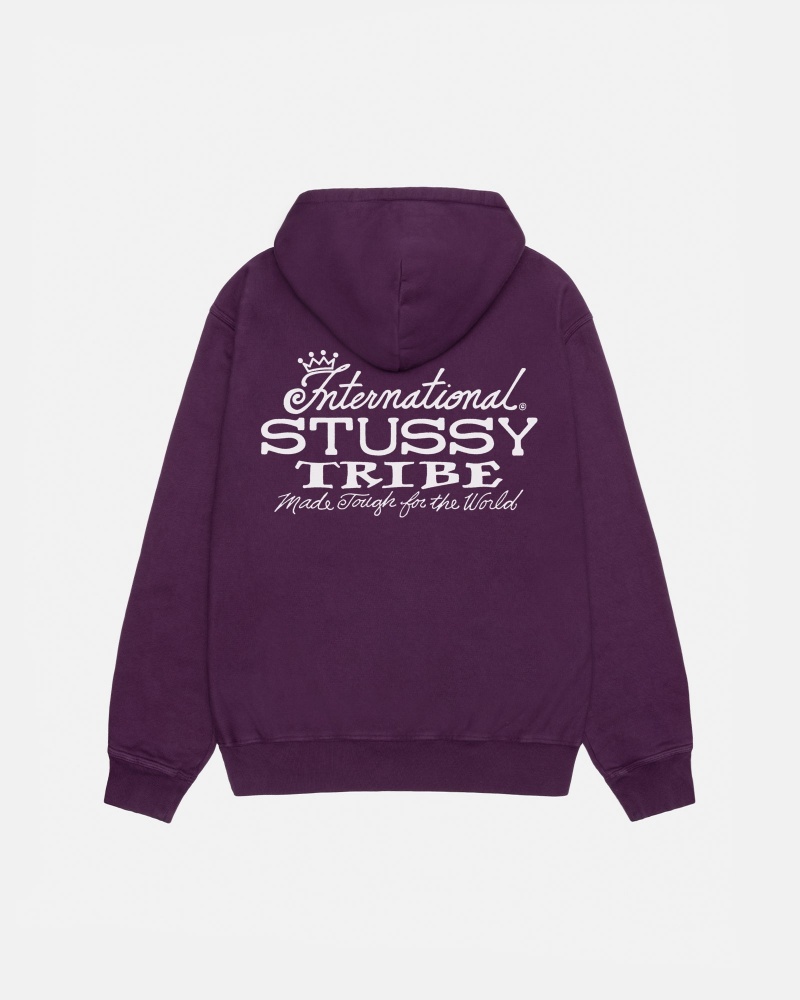 Purple Stüssy IST Hoodie Pigment Dyed | CJOW7-4916