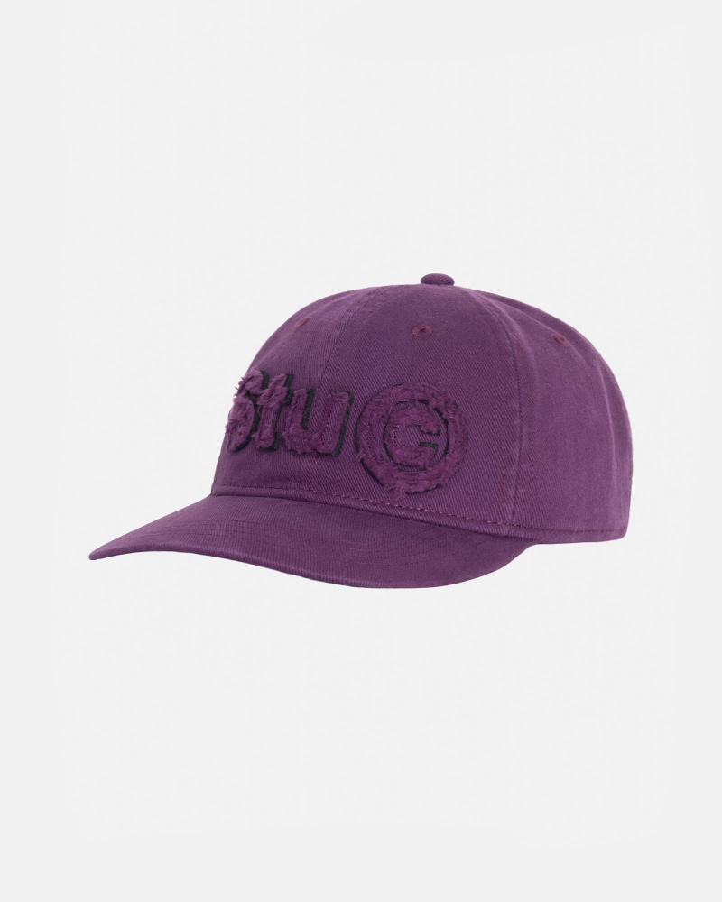 Purple Stüssy Low Pro Copyright Applique Strapback | DOYL8-0597