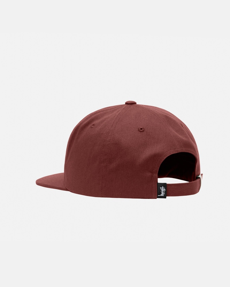 Red Brown Stüssy Mid-Depth Basic Strapback | MIAT4-2593