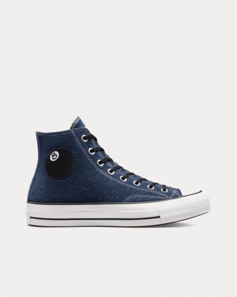 Sea / White / Black Stüssy x Converse – Chuck 70 8-Ball High Top Trainers A03711C | A03711C