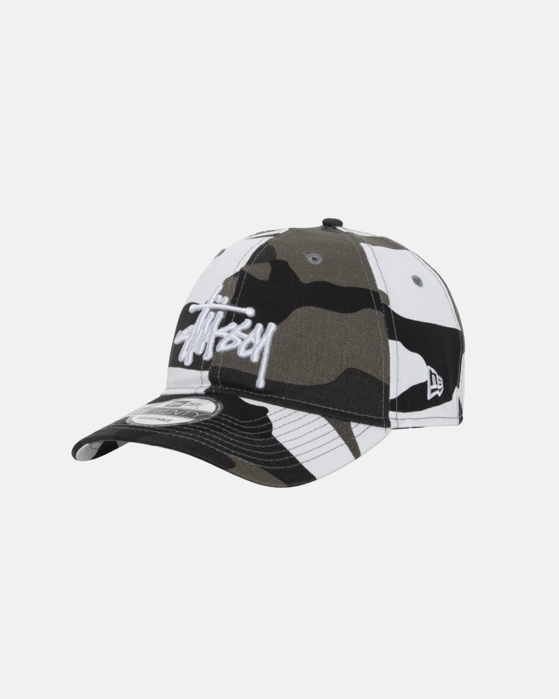 Snow Camo Stüssy New Era 9Twenty Basic Strapback | QVKN-38416