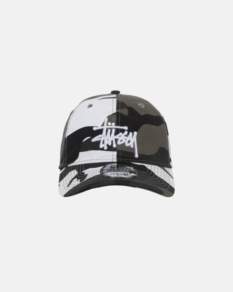 Snow Camo Stüssy New Era 9Twenty Basic Strapback | QVKN-38416