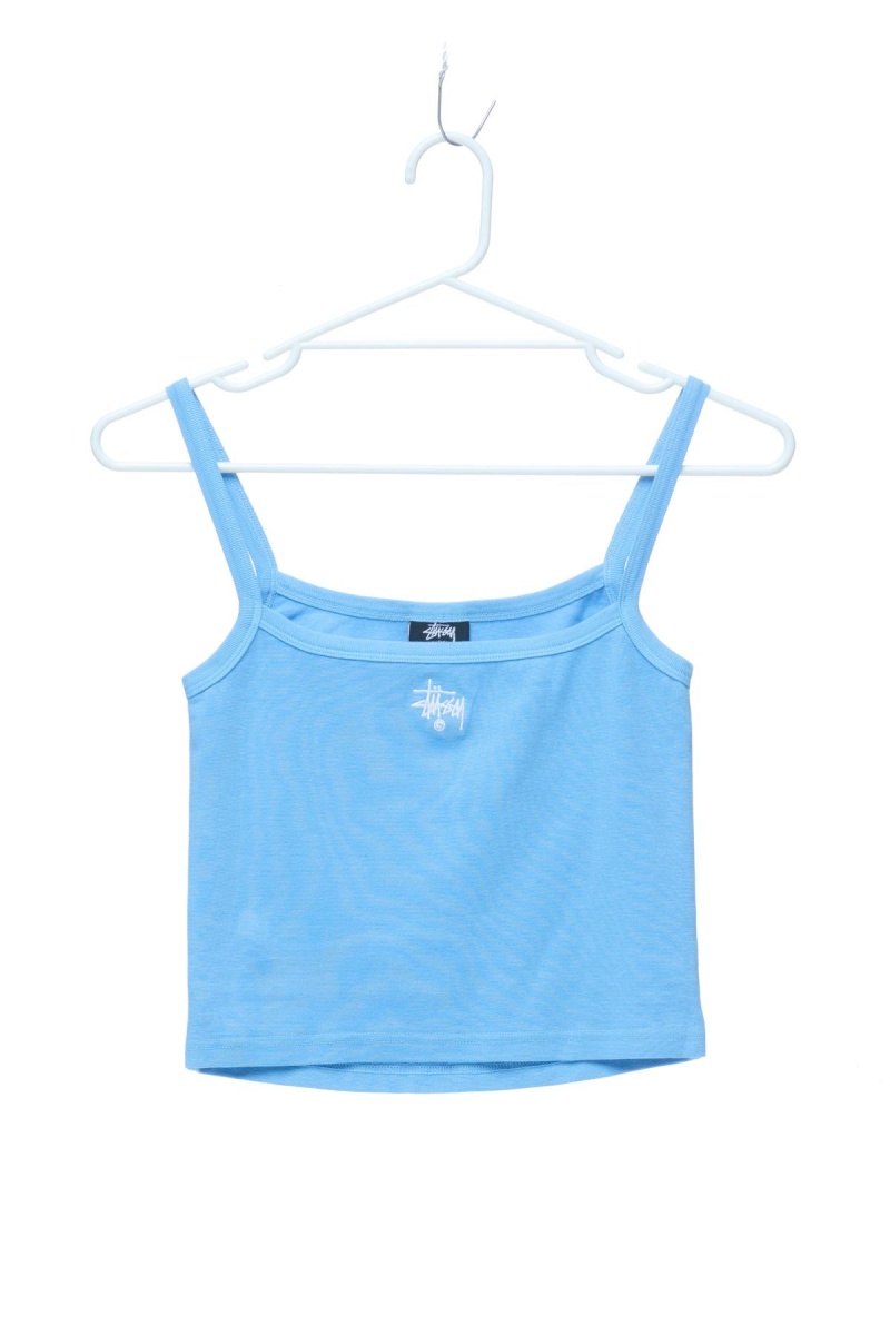 Steele Blue Stüssy Graffiti Rib Singlet | AEBSUO-170