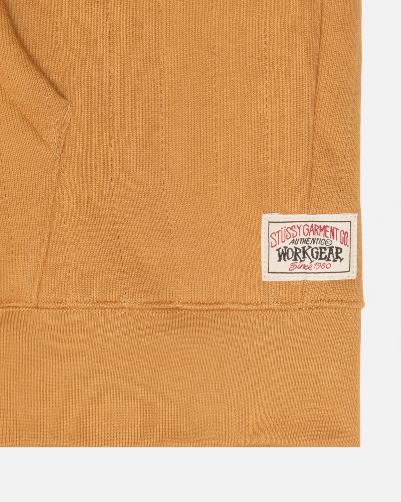 Tan Stüssy Vertical Quilted Zip Hoodie | LTBC3-9456