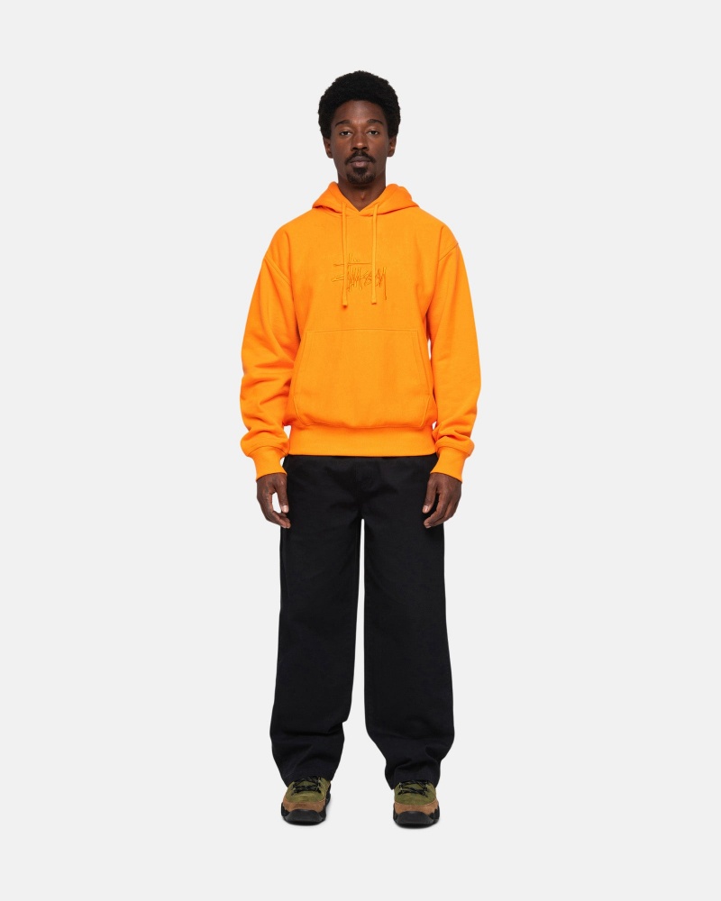 Tangerine Stüssy Basic Applique Hoodie | YZMW3-8517