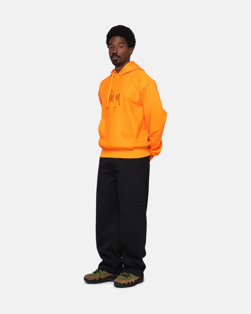 Tangerine Stüssy Basic Applique Hoodie | YZMW3-8517