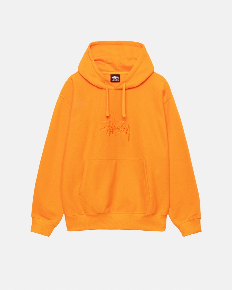 Tangerine Stüssy Basic Applique Hoodie | YZMW3-8517