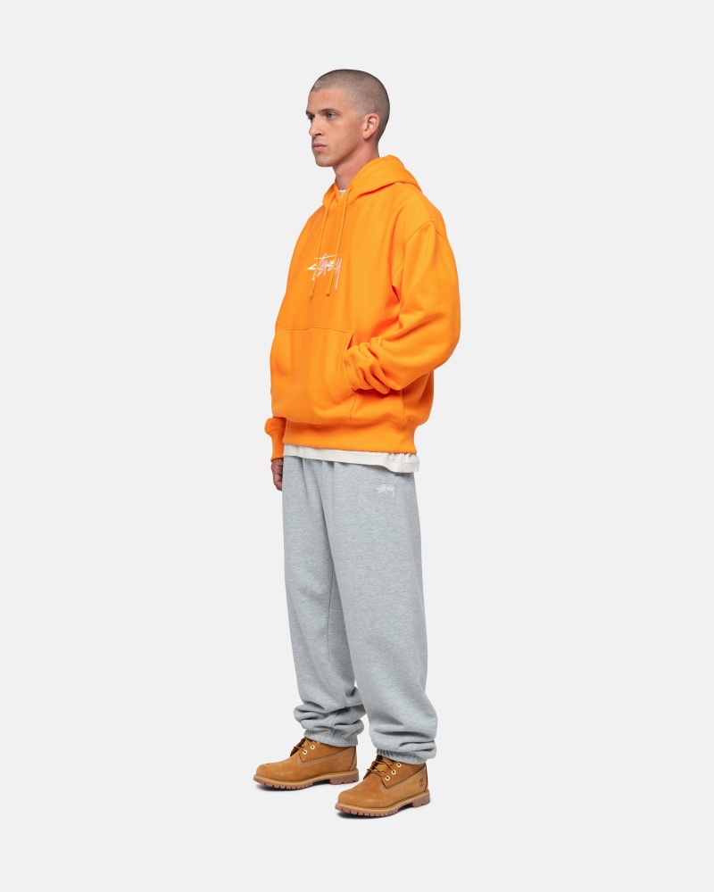 Tangerine Stüssy Stock Logo Applique Hoodie | BPDO9-1743