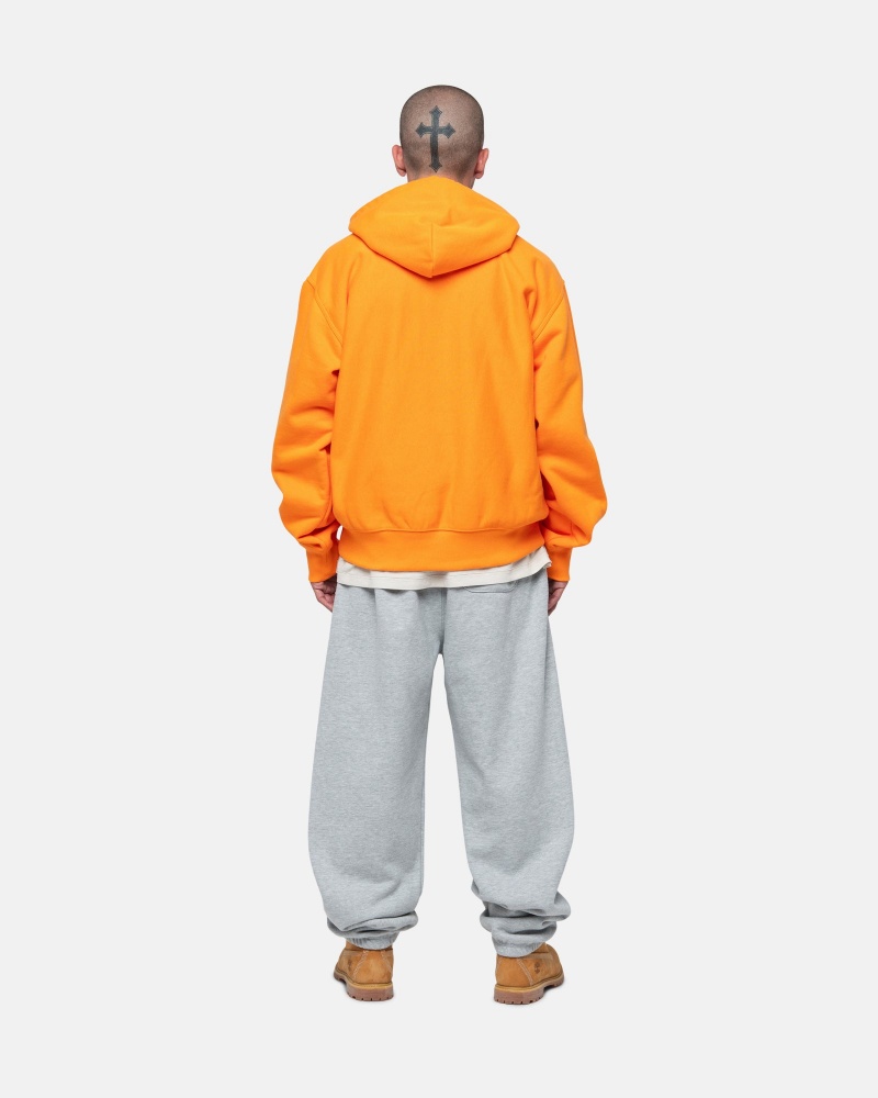 Tangerine Stüssy Stock Logo Applique Hoodie | BPDO9-1743