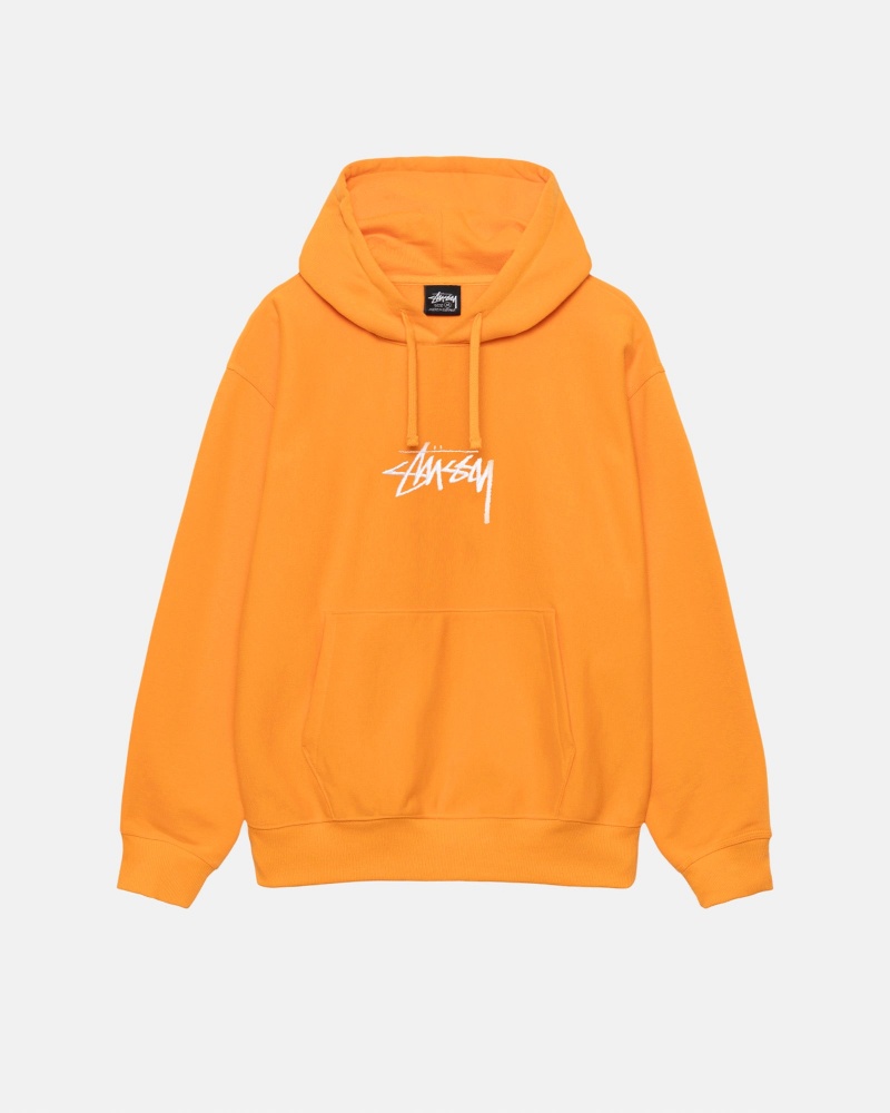 Tangerine Stüssy Stock Logo Applique Hoodie | BPDO9-1743