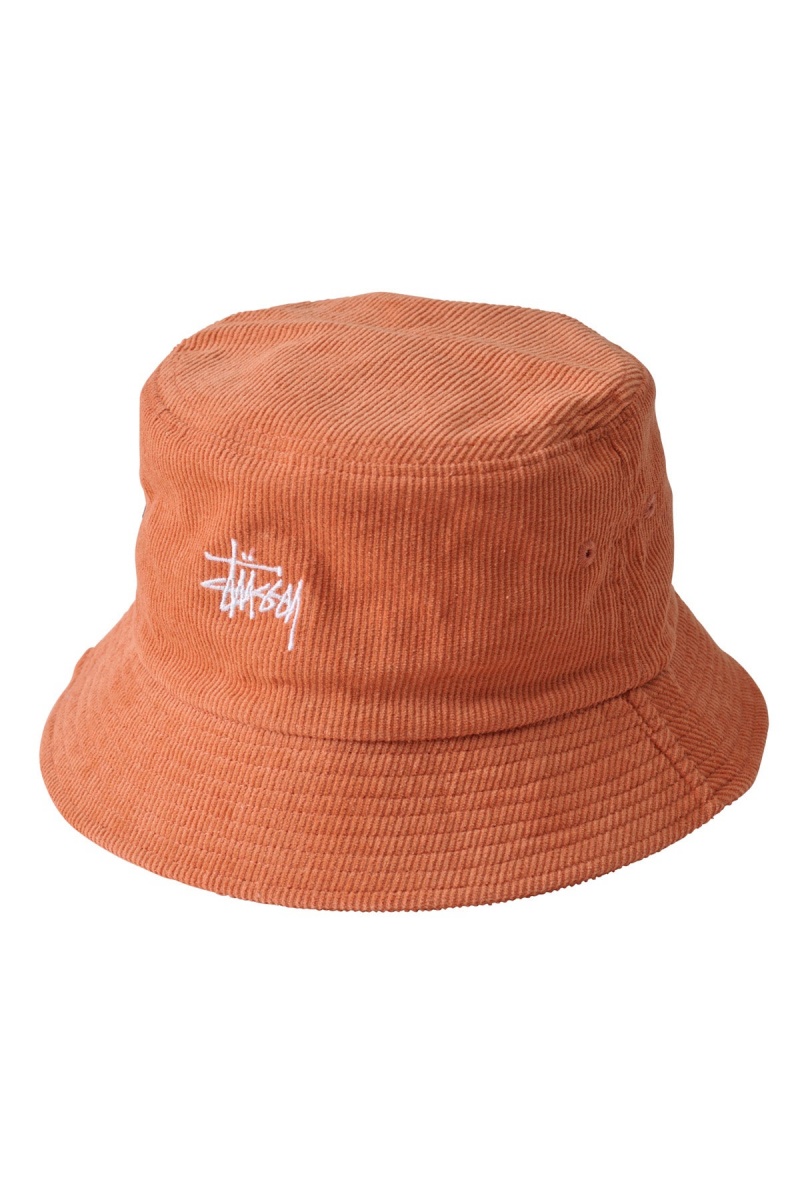 Terracotta Stüssy Graffiti Cord Bucket Hat | ZROXCA-203