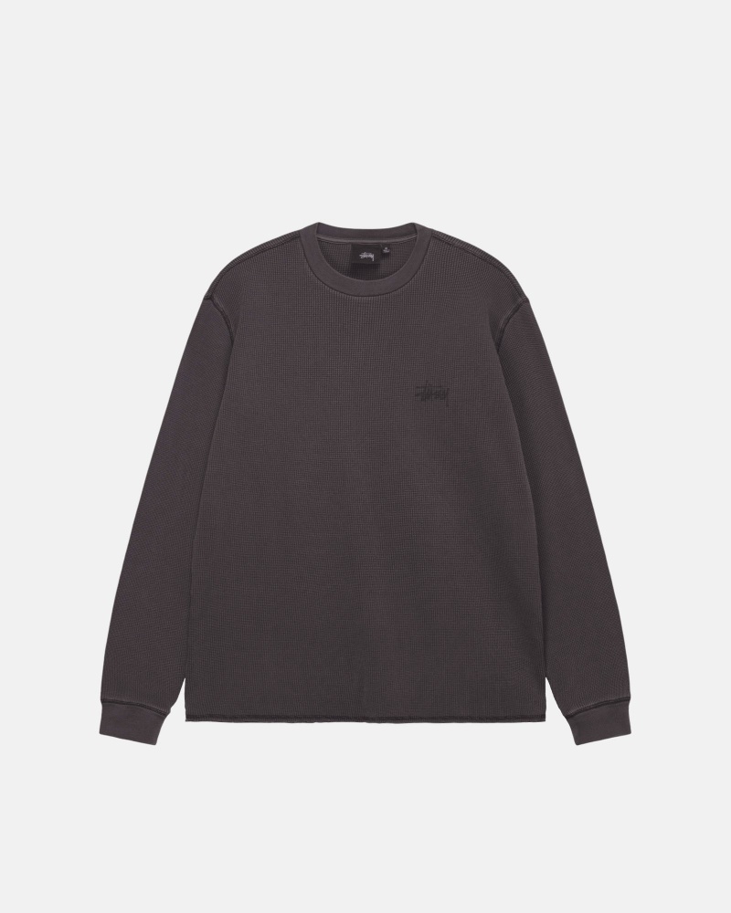 Washed Black Stüssy Basic Stock Ls Thermal | JXZE1-9065