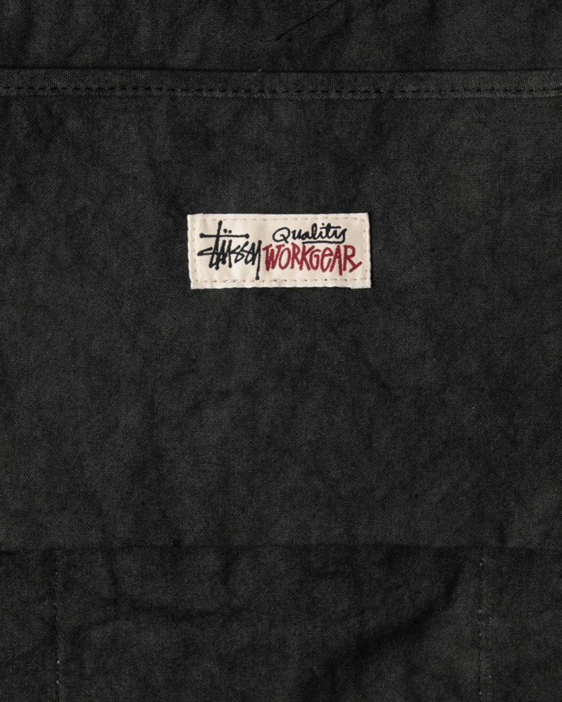 Washed Black Stüssy Canvas Extra Large Tote Bag | DZSN8-0675