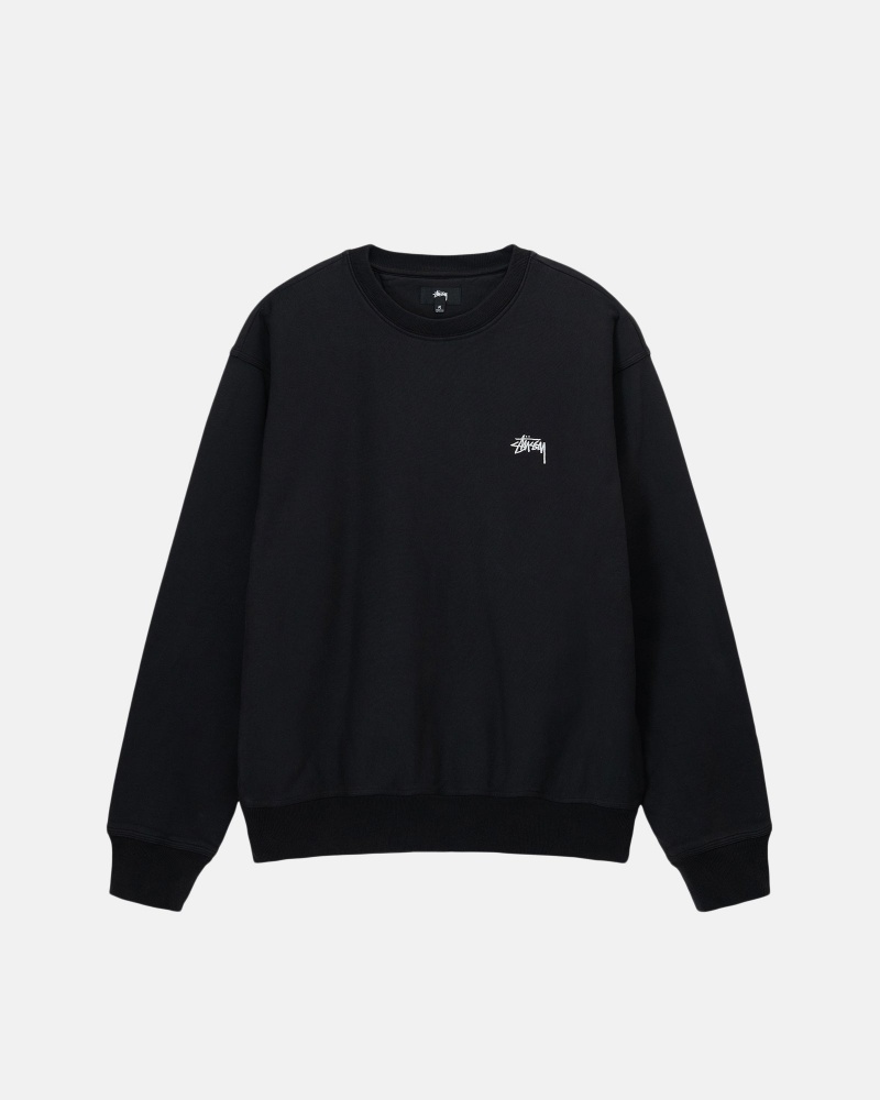 Washed Black Stüssy Stock Logo Crew | RAFK2-9738