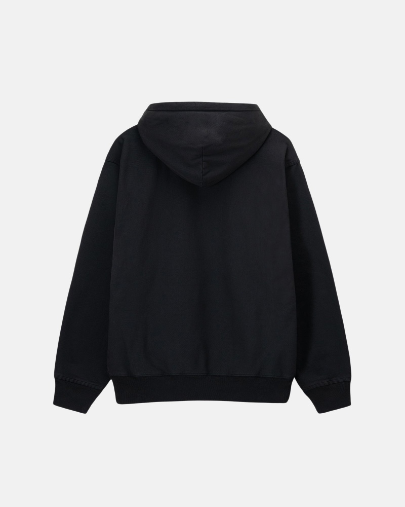 Washed Black Stüssy Stock Logo Hoodie | ODQW4-8137