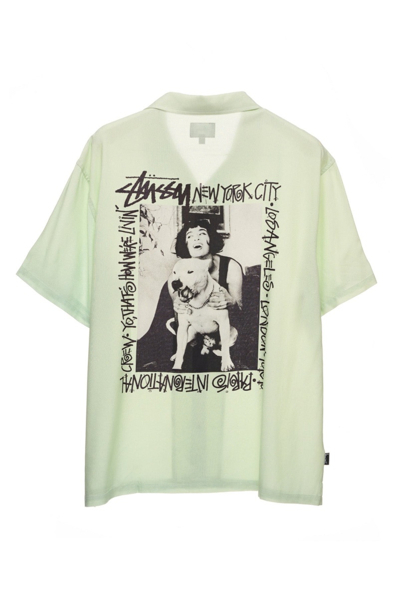 Washed Green Stüssy How We'Re Living Ss Shirt | QVICRP-028