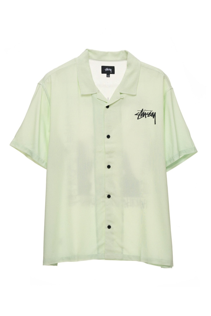 Washed Green Stüssy How We\'Re Living Ss Shirt | QVICRP-028