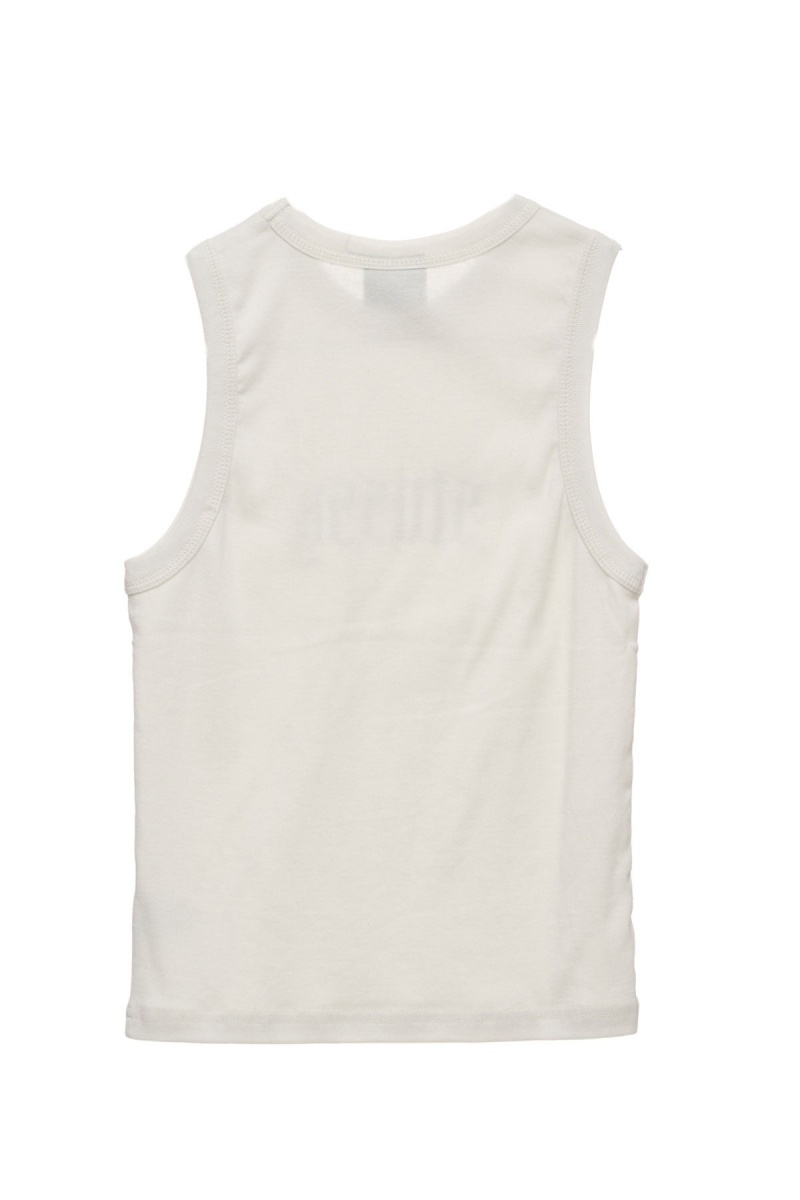 Washed White Stüssy Stussy Rib Tank | CWTDXM-638