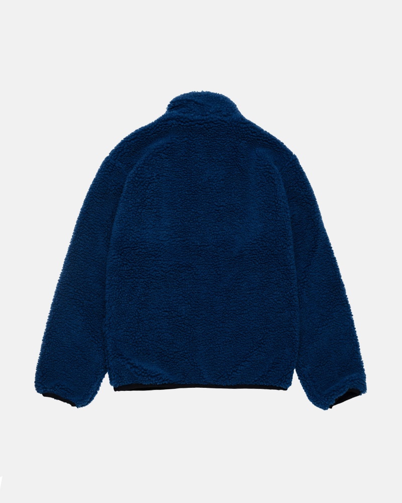 Weathered Blue Stüssy Sherpa Reversible Jacket | FVXM0-1682