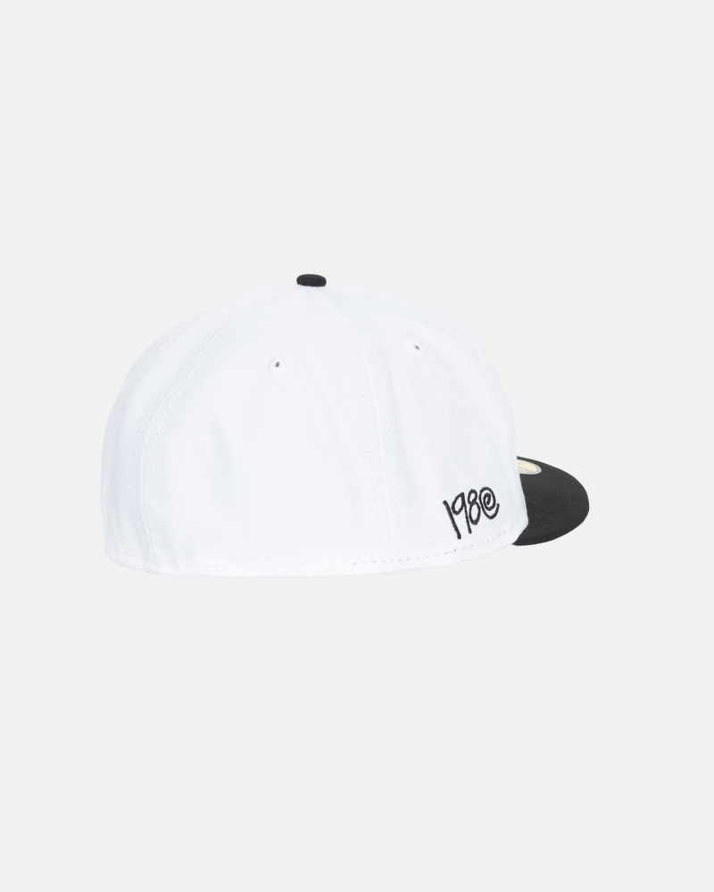 White/Black Stüssy New Era 59Fifty Curly S | PQNH5-4230