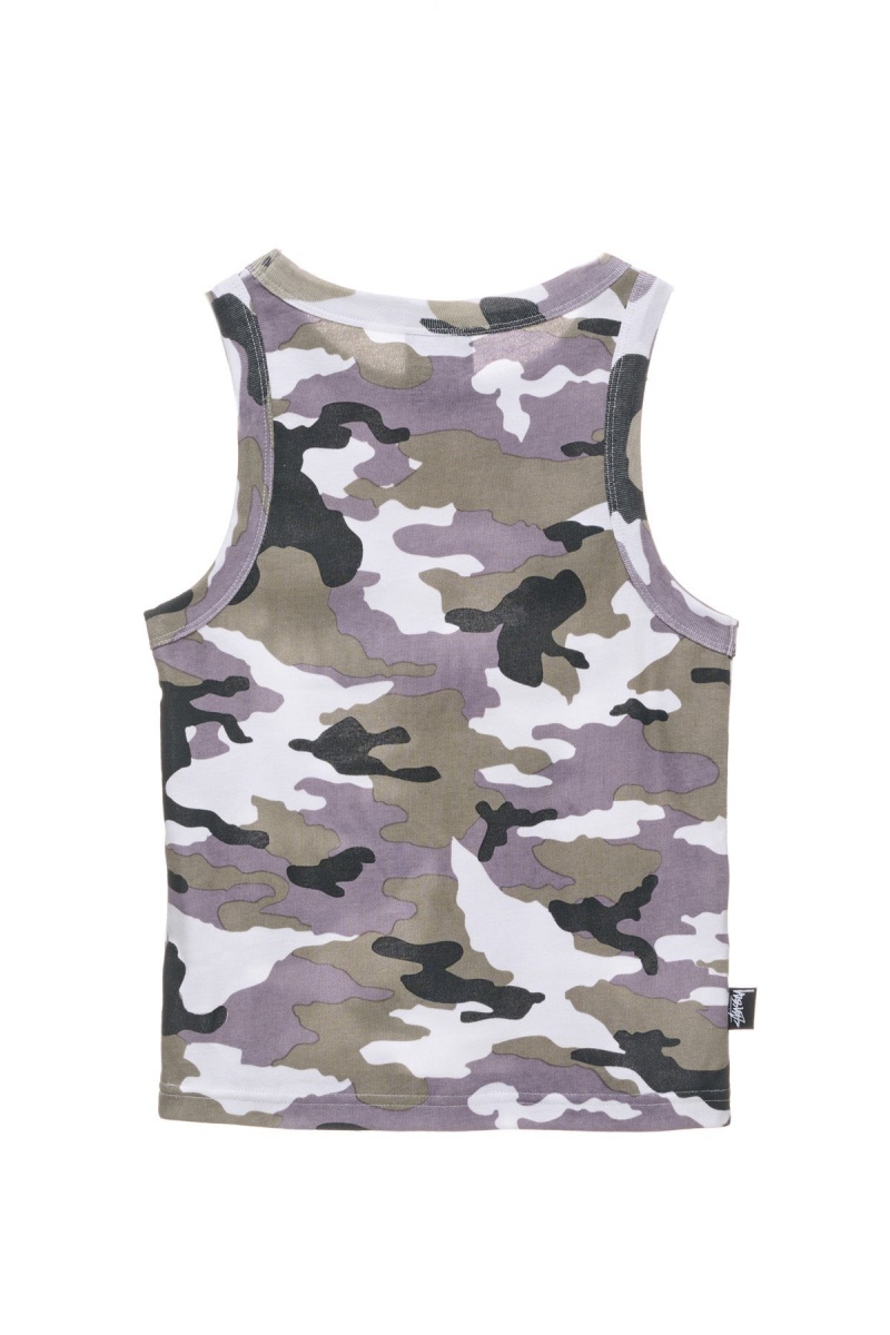 White Camo Stüssy Camo Rib Tank | TGMEJB-027