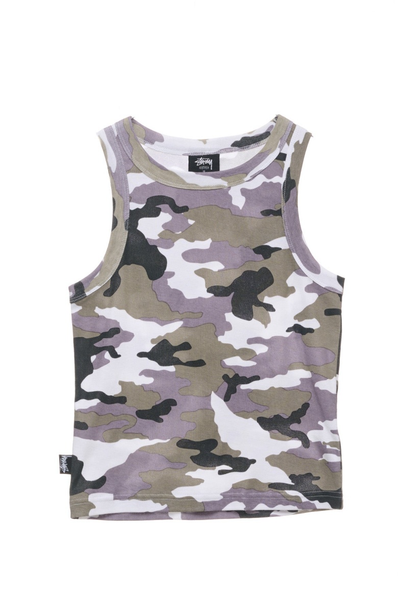 White Camo Stüssy Camo Rib Tank | TGMEJB-027